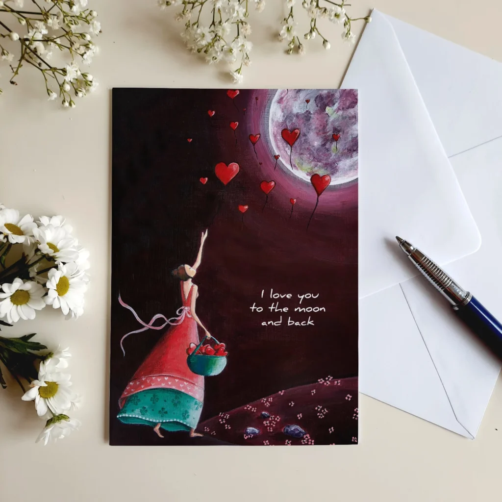 Wenskaart To The Moon And Back