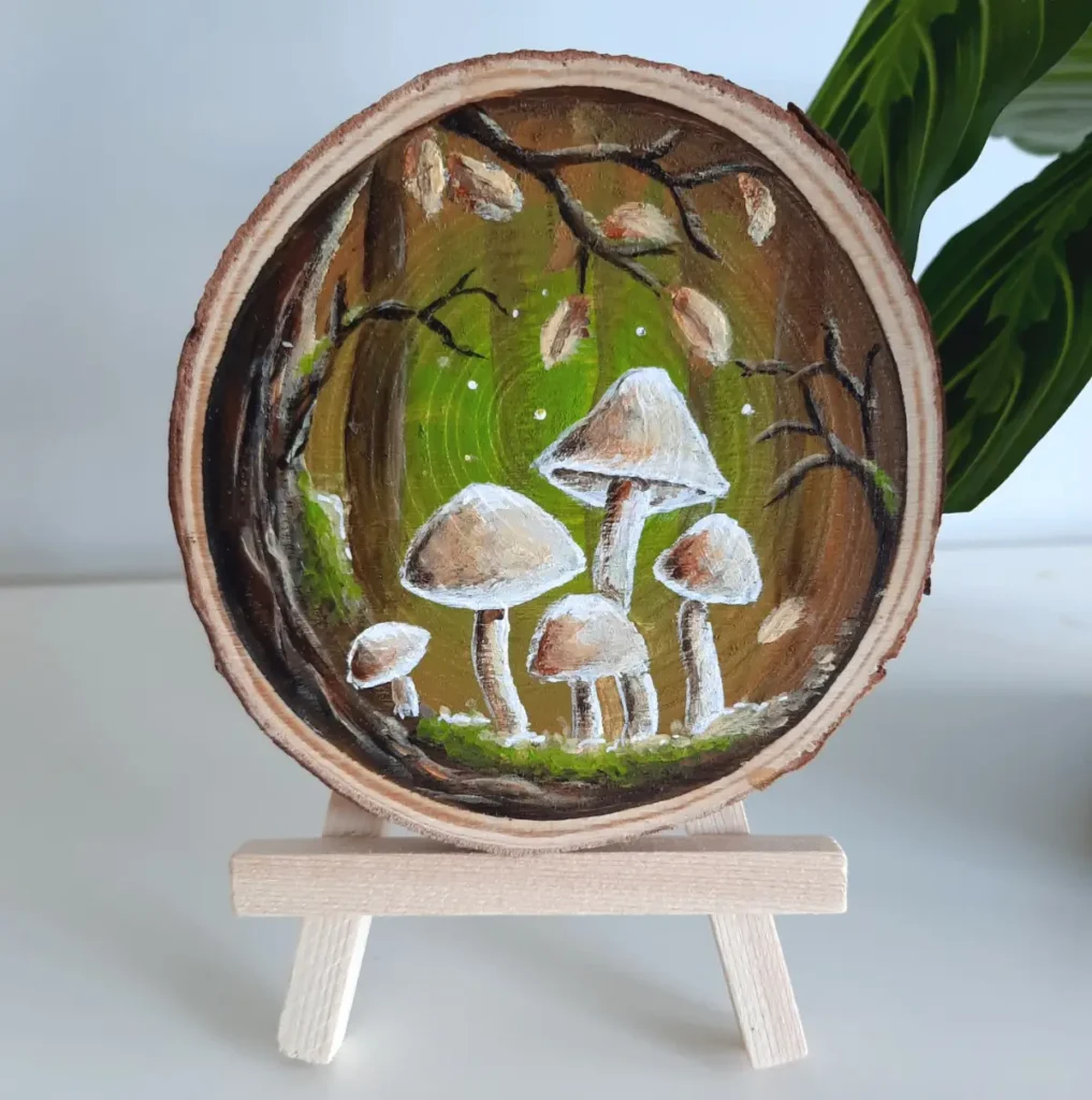 kunstwerk boomschijf Forest magic