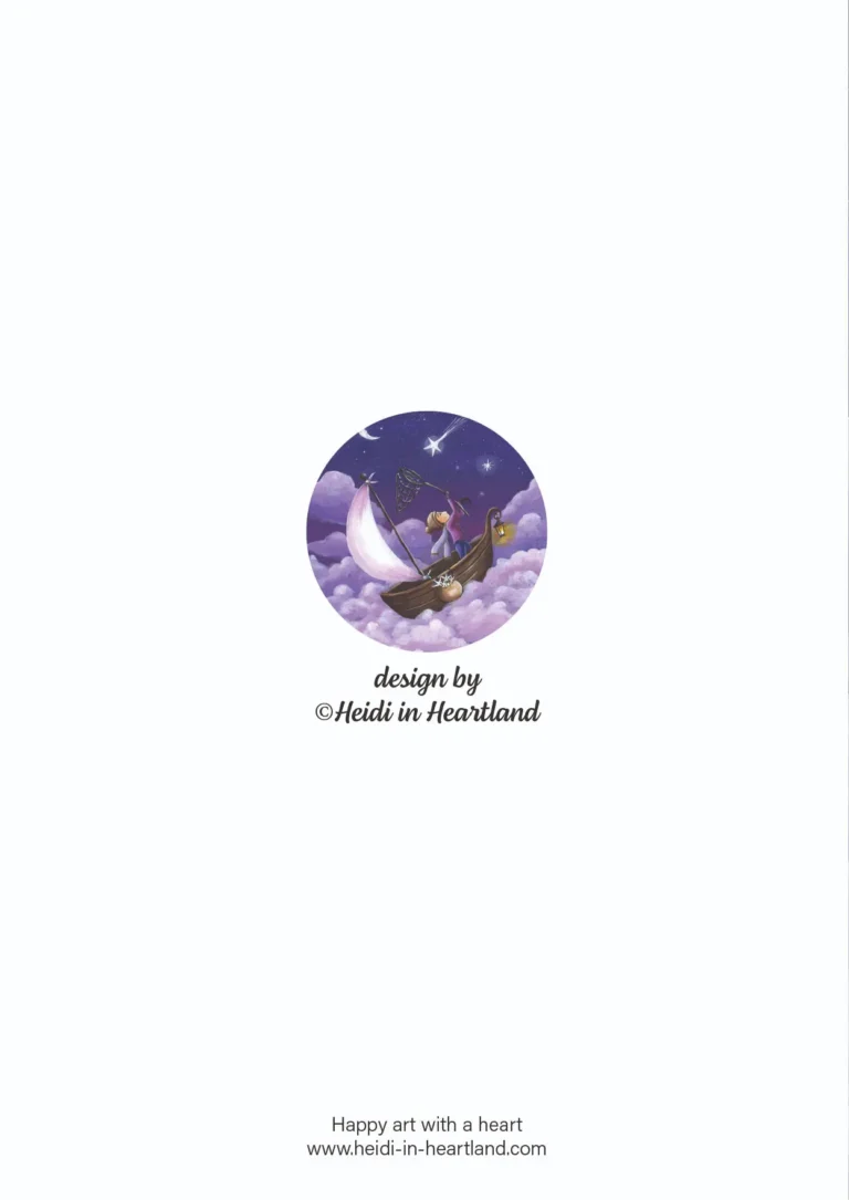 Achter kant wenskaart van the starcatcher