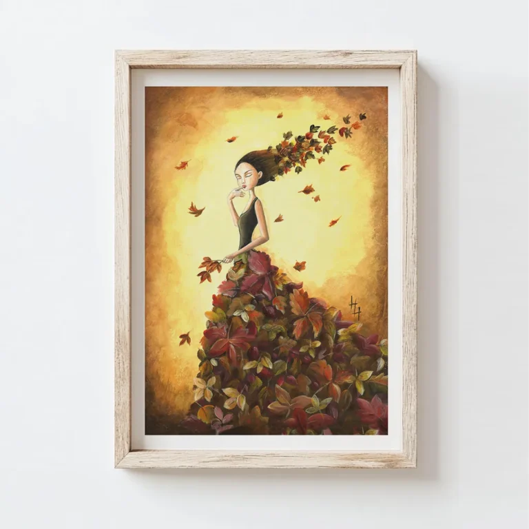 Autumn fairy dress in autumn leaves gown