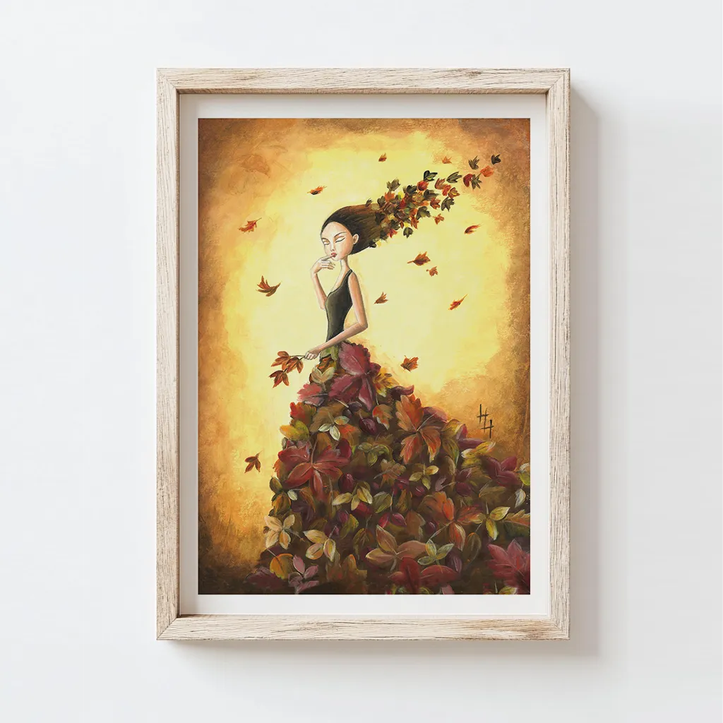 Autumn fairy dress in autumn leaves gown